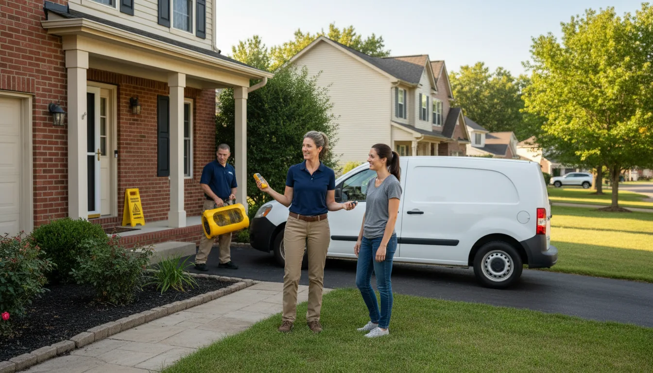 Residential water damage restoration in Galva, IL
